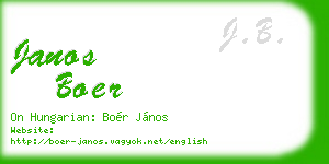 janos boer business card