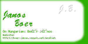 janos boer business card